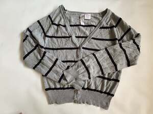 DG Gray and Black Stripe Knit Sweater Top XL